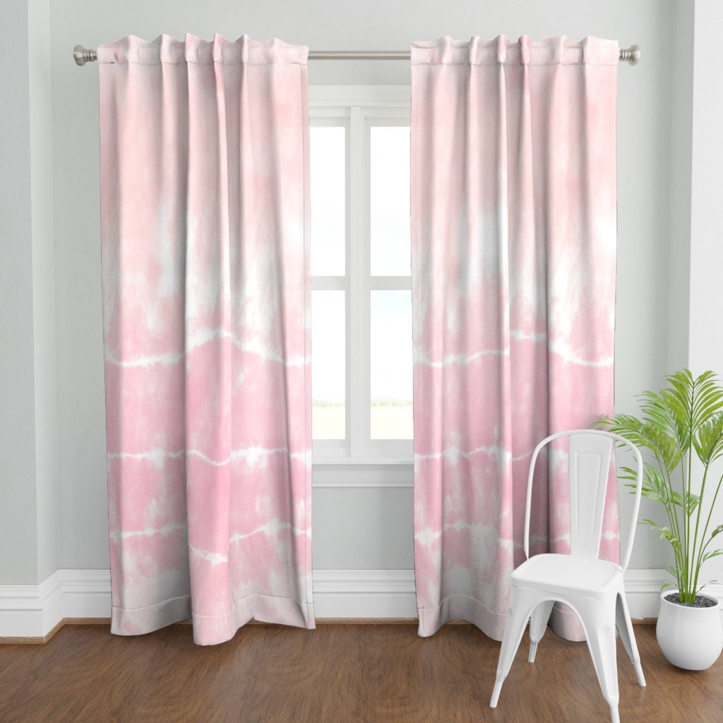 Large Scale Tie Dye Curtain Panel Tiedye Blush Stripes by Etsy