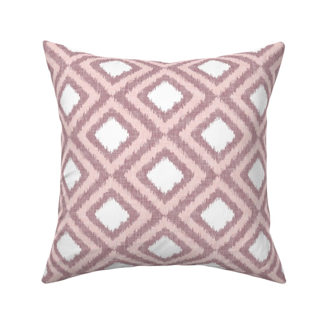 Mauve Pink Throw Pillow Mauve Ikat Diamonds by Etsy