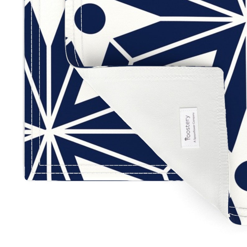 - Starburst Navy Large by heatherdutton Mid Century Modern Placemats Geometric Retro Vintage Cloth Placemats by Spoonflower Set of 2