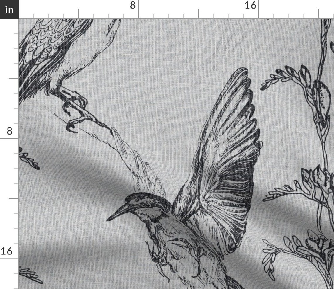 Large Scale Birds Sheets Charcoal Birds and Wildflowers by Etsy