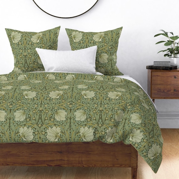 Green Duvet Cover William Morris Pimpernel Original By Etsy