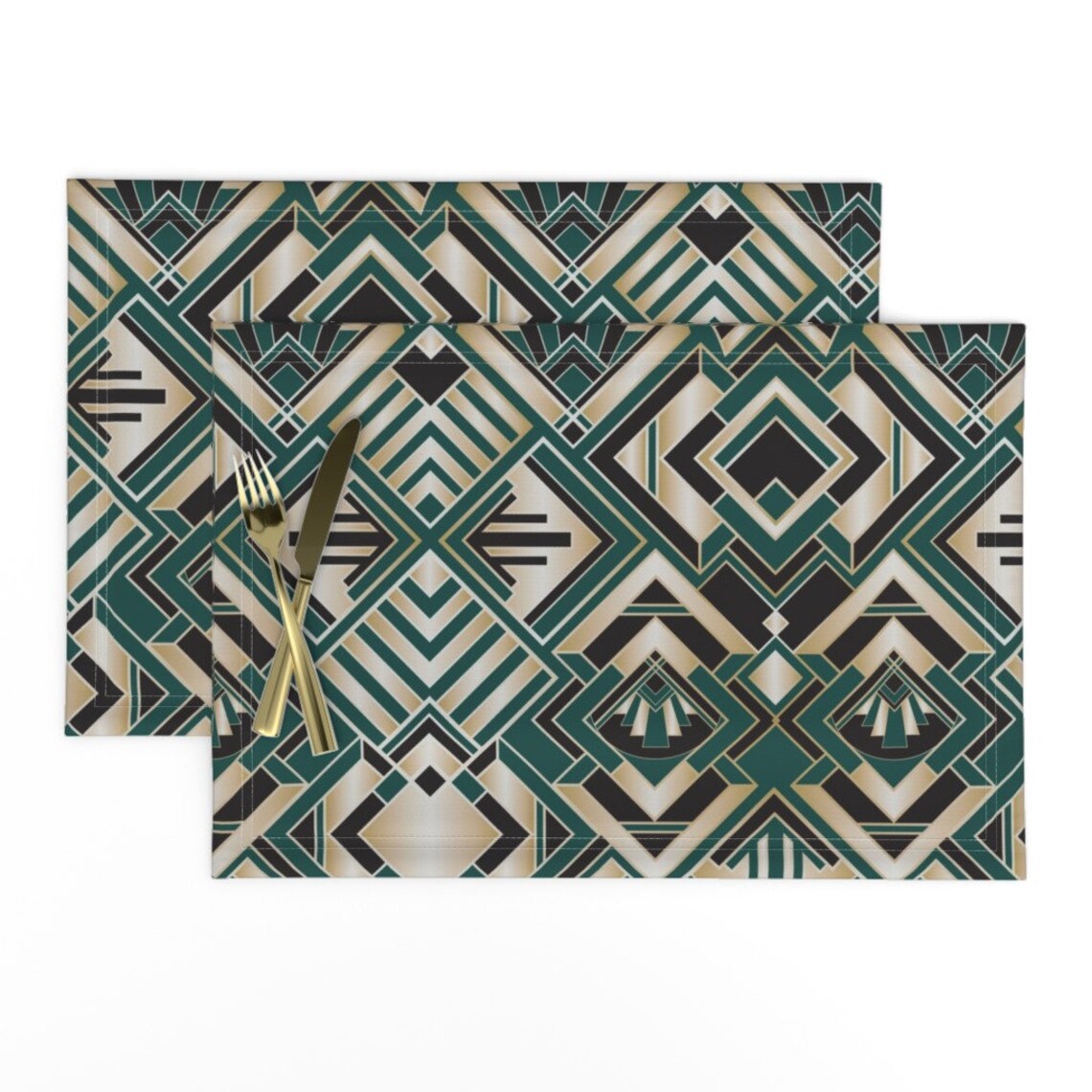 Art Deco Placemats set of 2 Roaring Twenties by Diseminger Etsy
