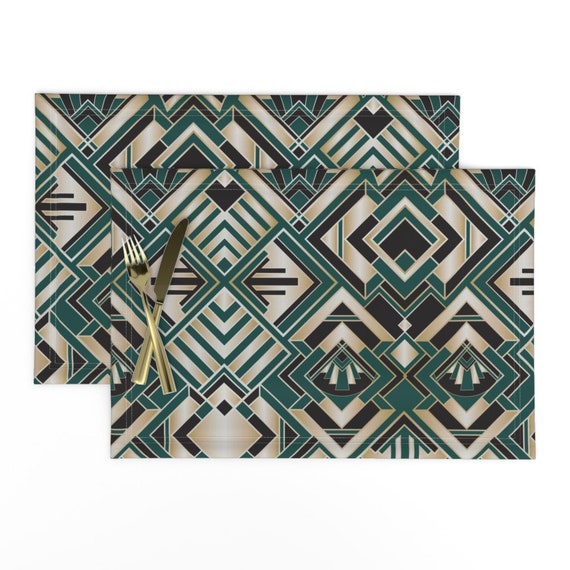 Art Deco Placemats set of 2 Roaring Twenties by Diseminger Etsy