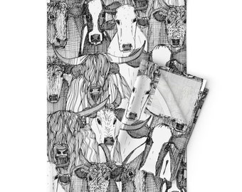 Made for a country kitchen Black and white tea towels Cows!!!