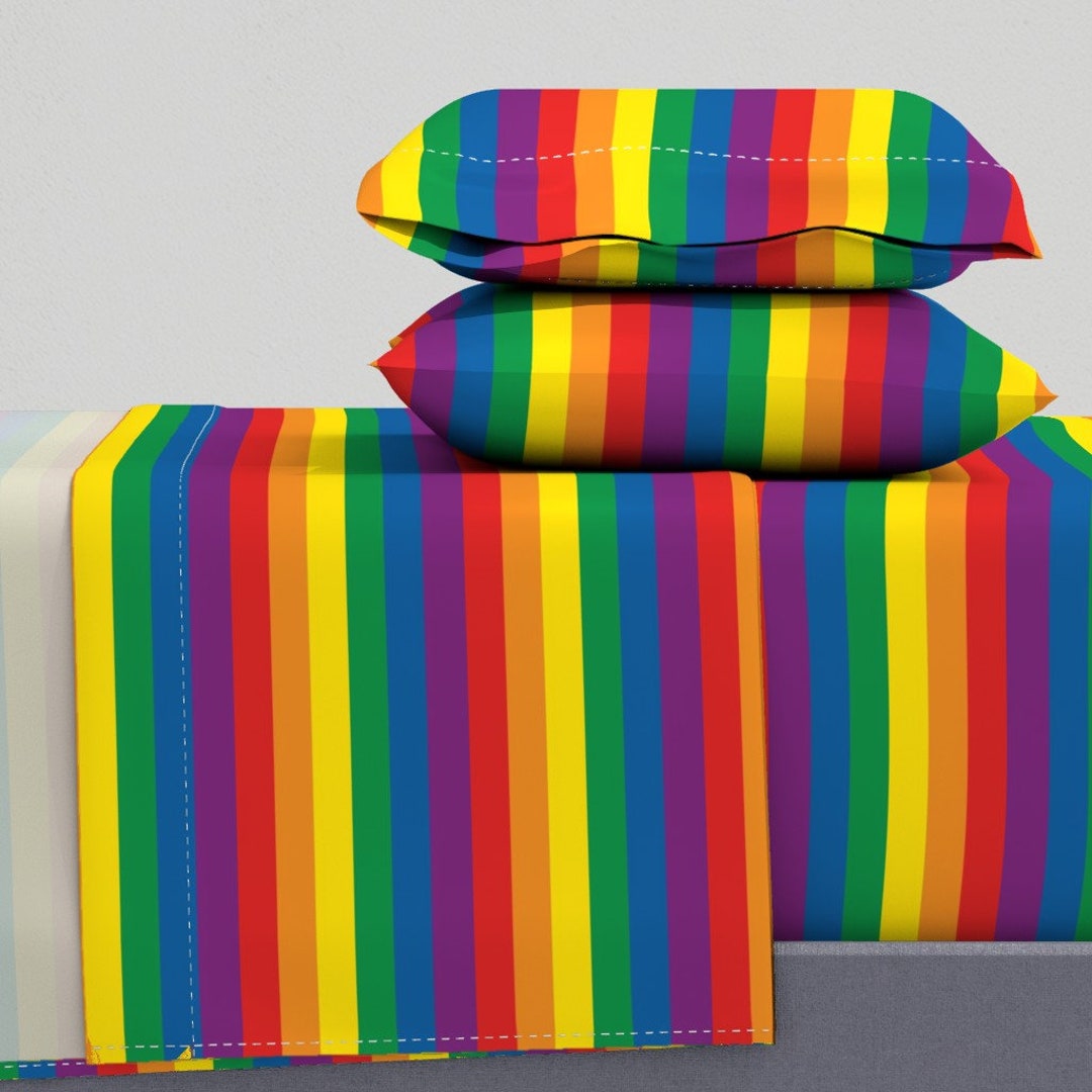 Rainbow Sheets Pride Stripes by Furbuddy Lgbtqia Pride Gay Etsy
