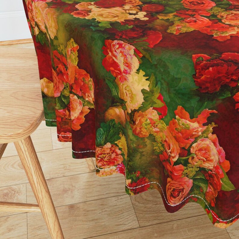 Floral Tablecloth - Vintage Roses Pattern by Dinorahaleatelier ...