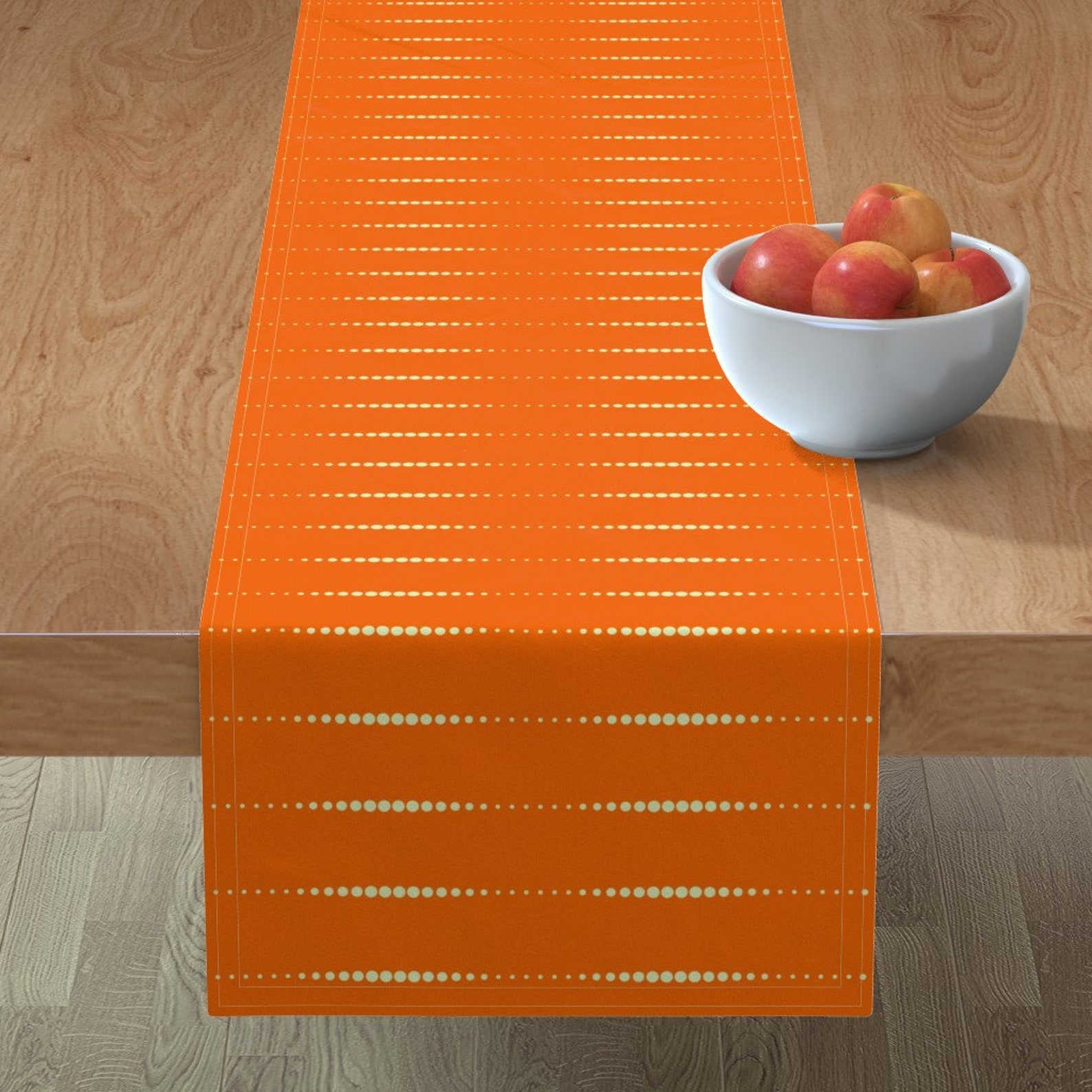 Orange Table Runner Beaded Dots Single by zuzana_licko Etsy