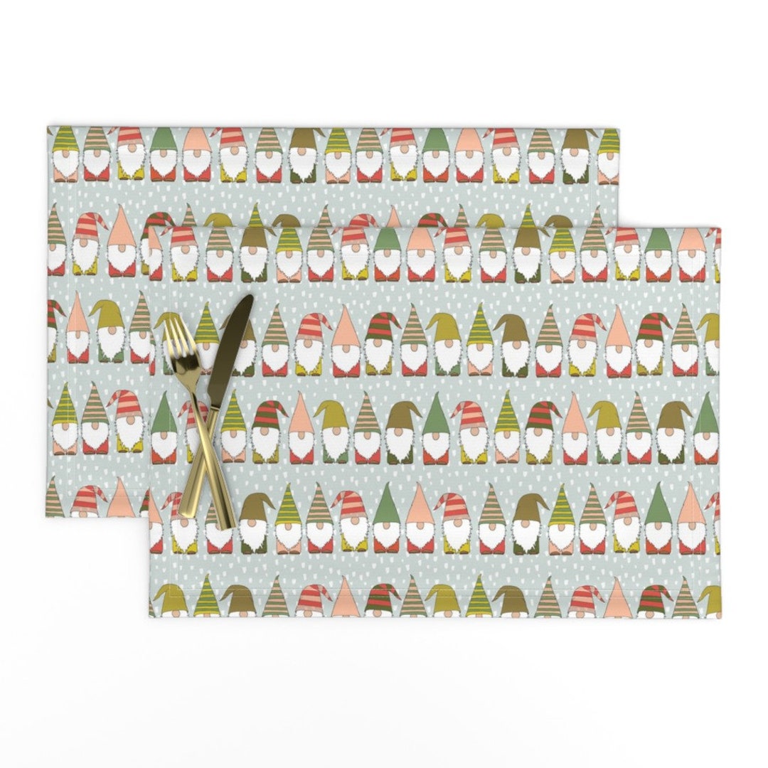 Christmas Gnomes Placemats set of 2 Christmas Gnomes by Heartsandsharts Fairytale Gnomes Winter