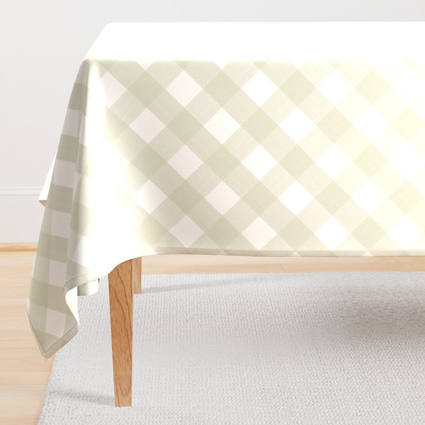 Sage Green Gingham Tablecloth Etsy