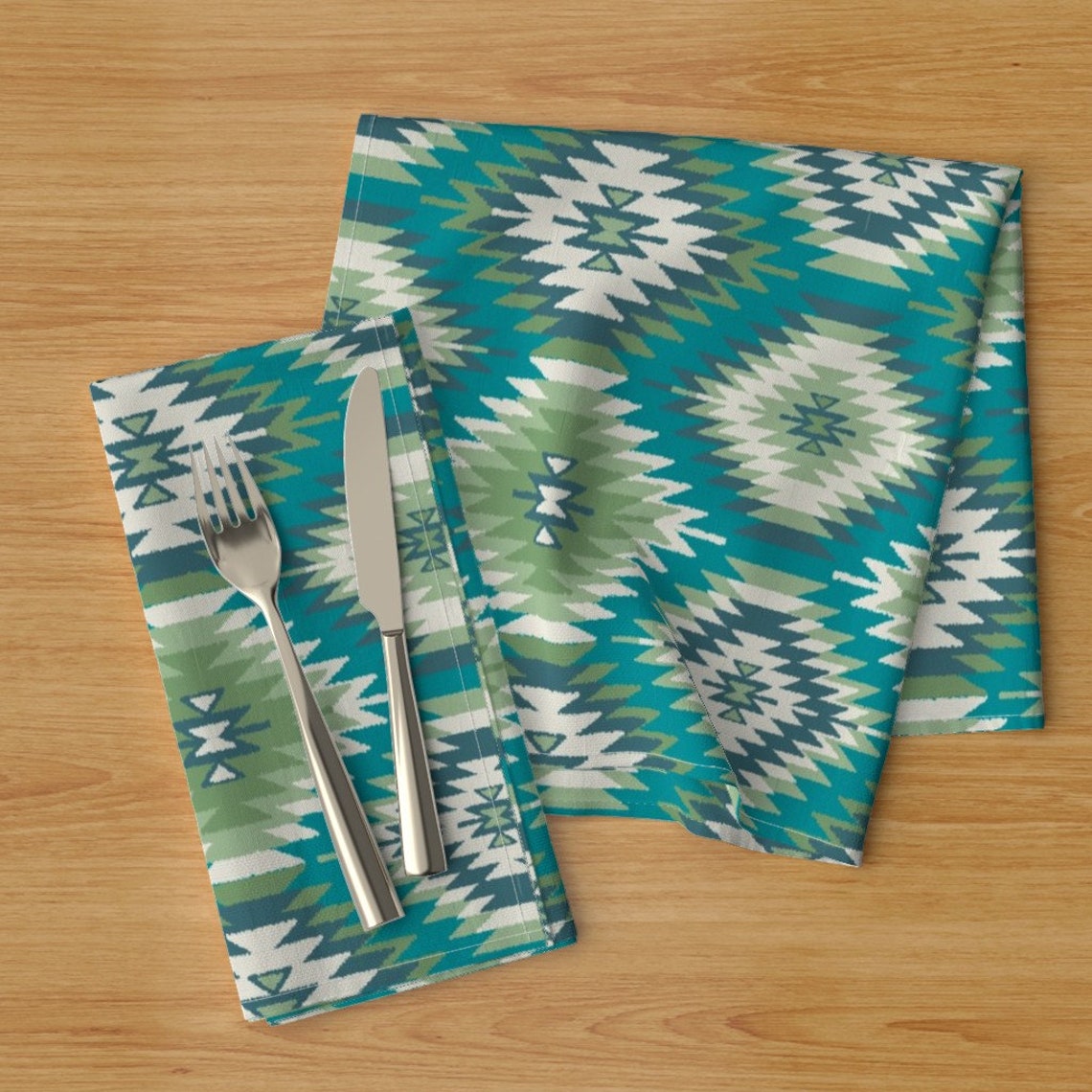 Boho Dinner Napkins Set of 2 Navajo Dreams Turquoise & Etsy