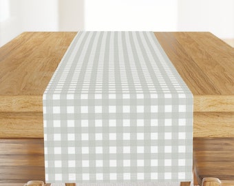 Buffalo Table Runner - Neutral Gingham by danika_herrick -  Gingham Check Picnic Small Plaid Cotton Sateen Table Runner by Spoonflower