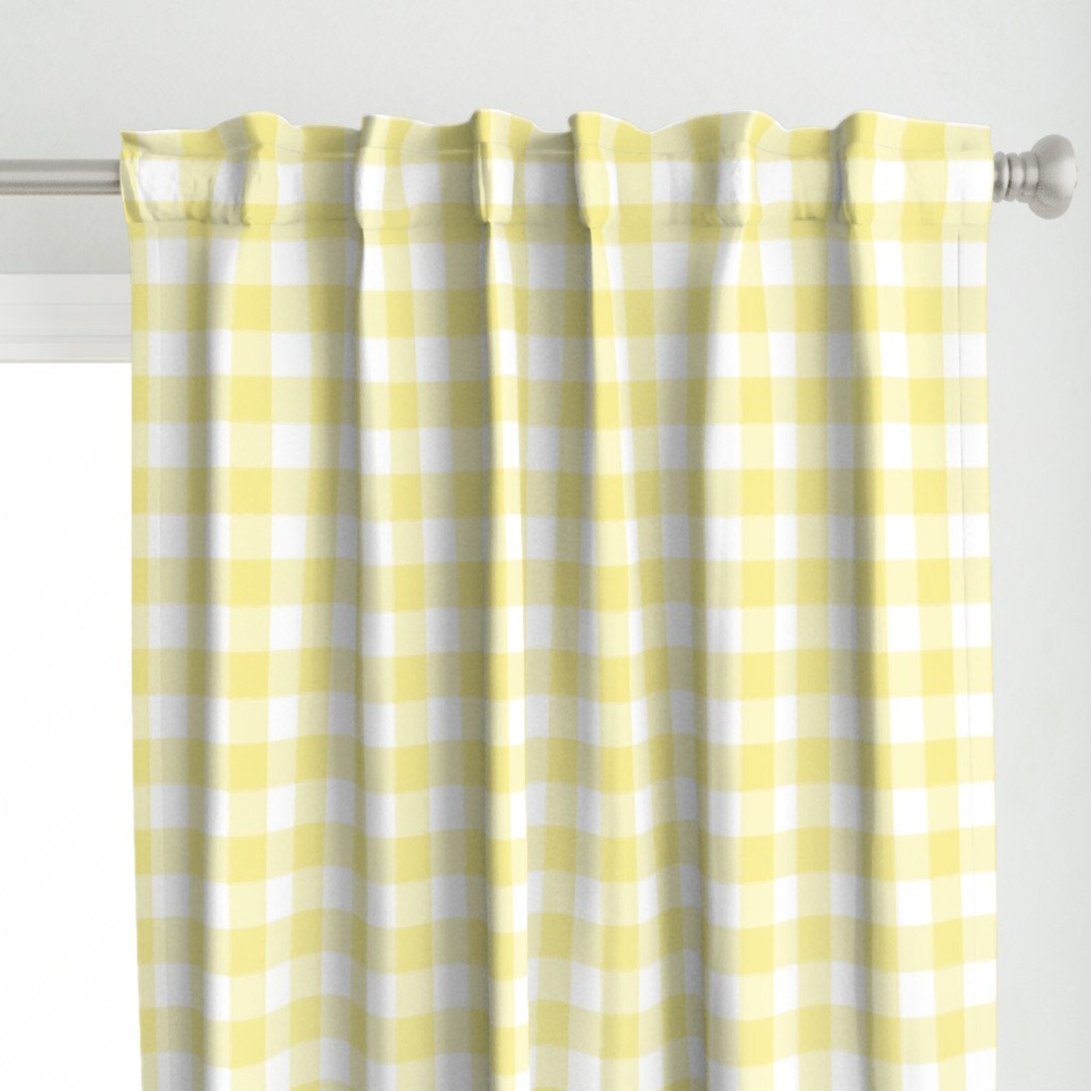 Yellow Gingham Curtain Panel Yellow Buffalo Check by Etsy