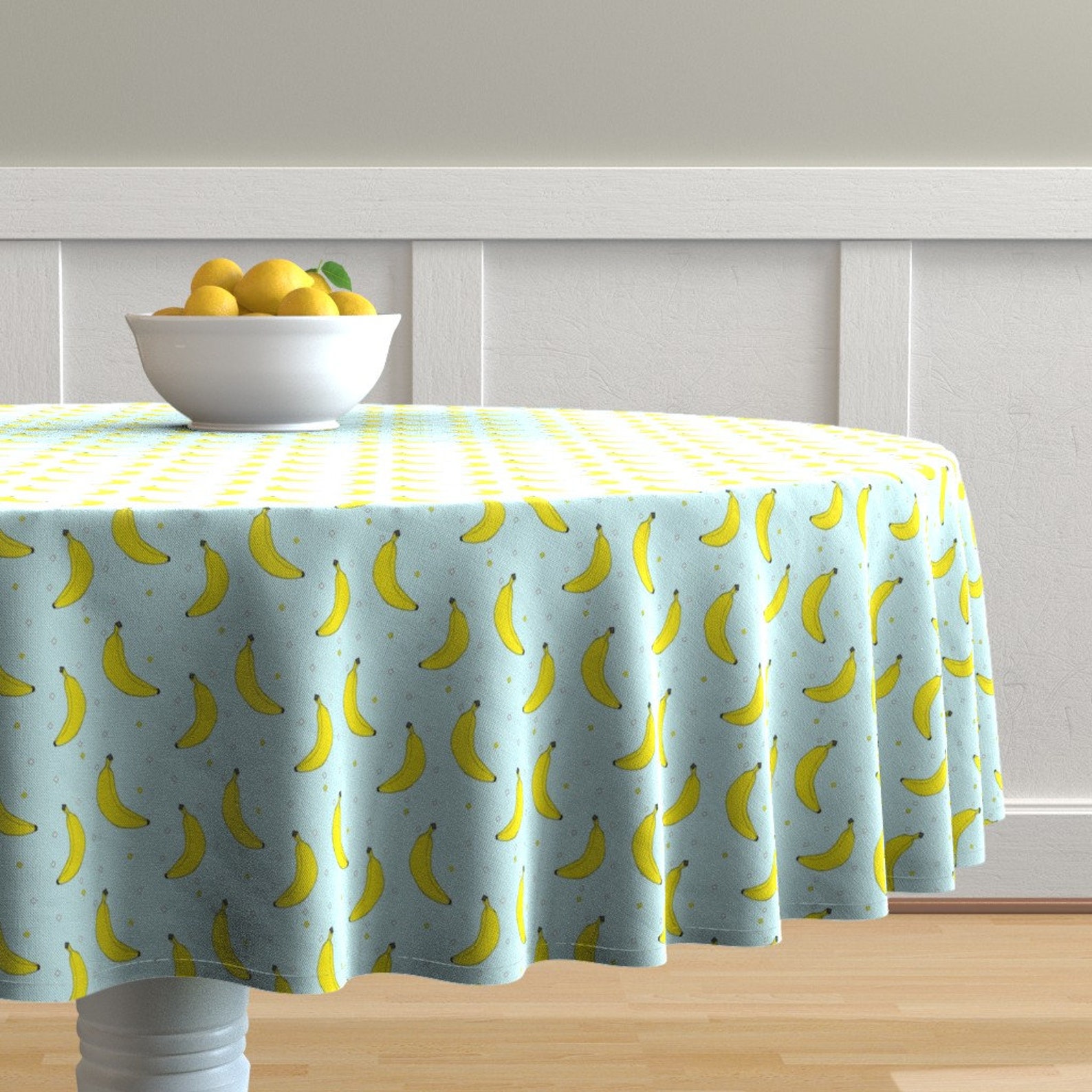 Bohemian Round Tablecloth Bananas by elvelyckan Tropical Etsy
