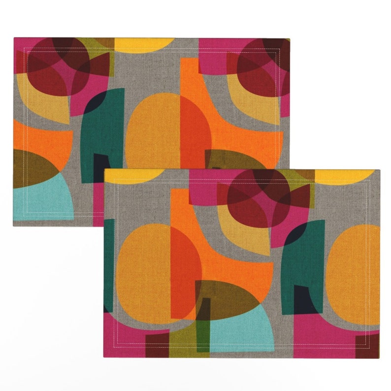 Midcentury Modern Placemats set of 2 Mid Century Etsy