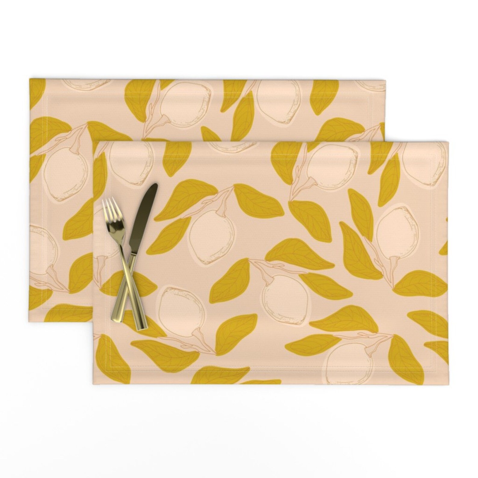Lemon Floral Placemats Set of 2 Lemony Fresh by Etsy