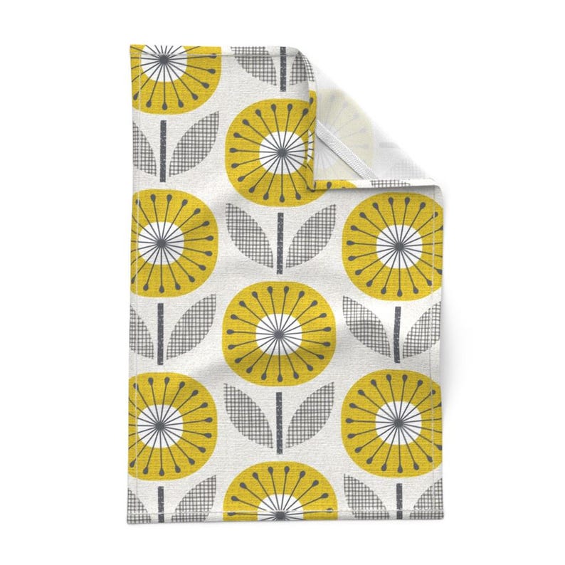 Mid Century Modern Tea Towels Set of 2 - Retro 1960s Atomic Era 1950s ...