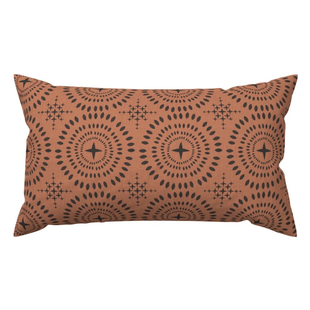 Terra Cotta Accent Pillow Southwest Mandala Orange by Pamelandia Modern Farmhouse Mandala