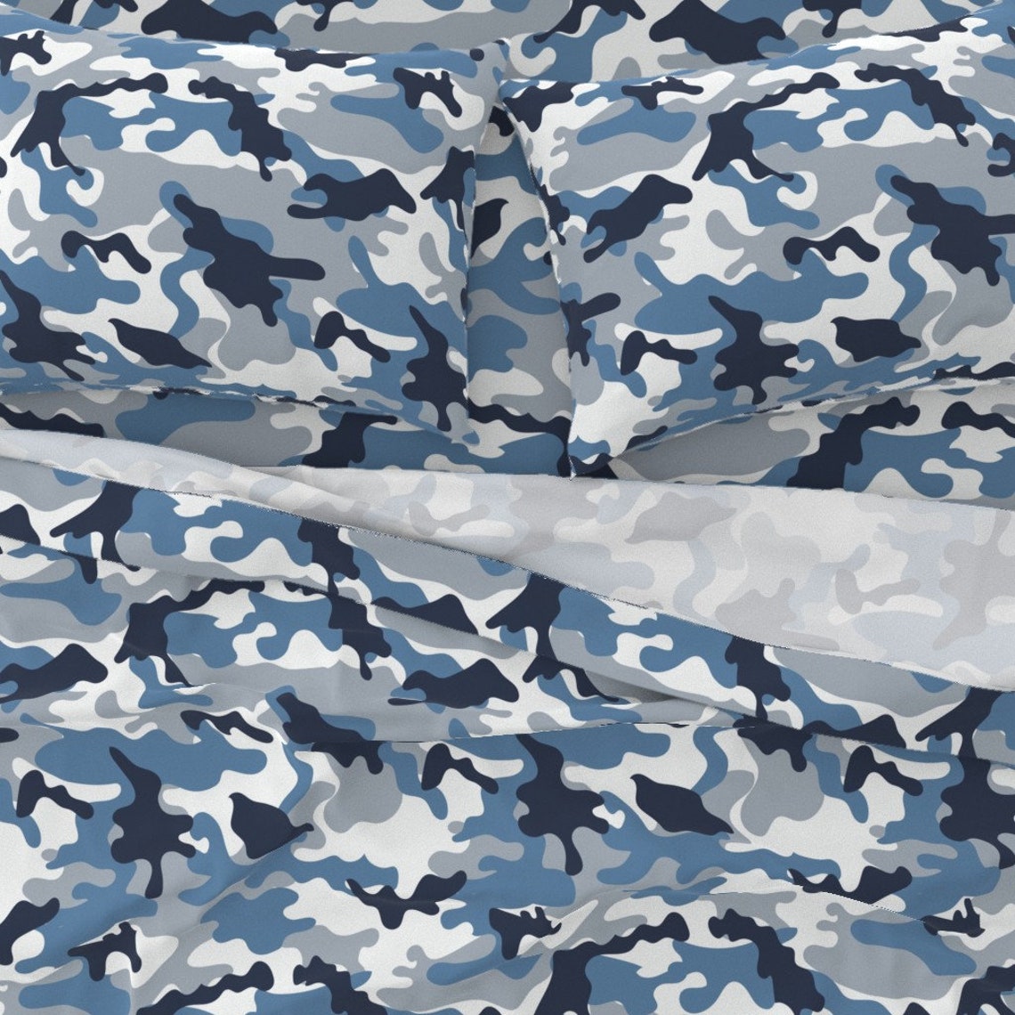Camouflage Sheets Blue and White Camouflage Pattern by Etsy