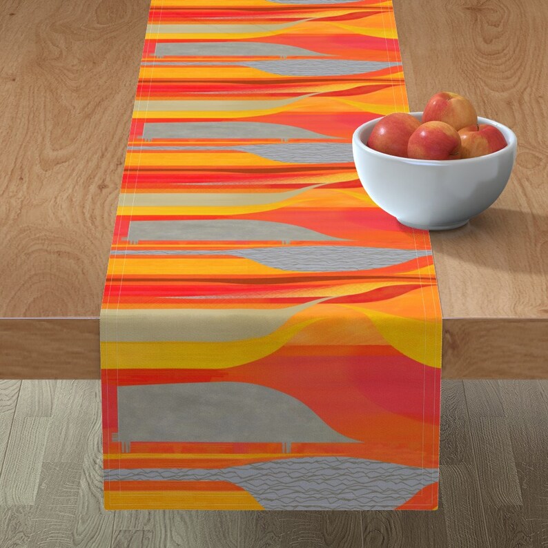 Painting by wren/_leyland Mid Century Modern Table Runner Abstract Minimalism Art Cotton Sateen Table Runner by Spoonflower Plateau