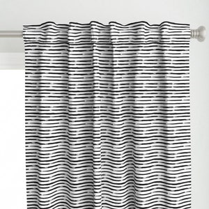 Black And White Curtain Panel - Black & White Stripes by hipkiddesigns - Stripe Abstract Stripes Striped Custom Curtain Panel by Spoonflower