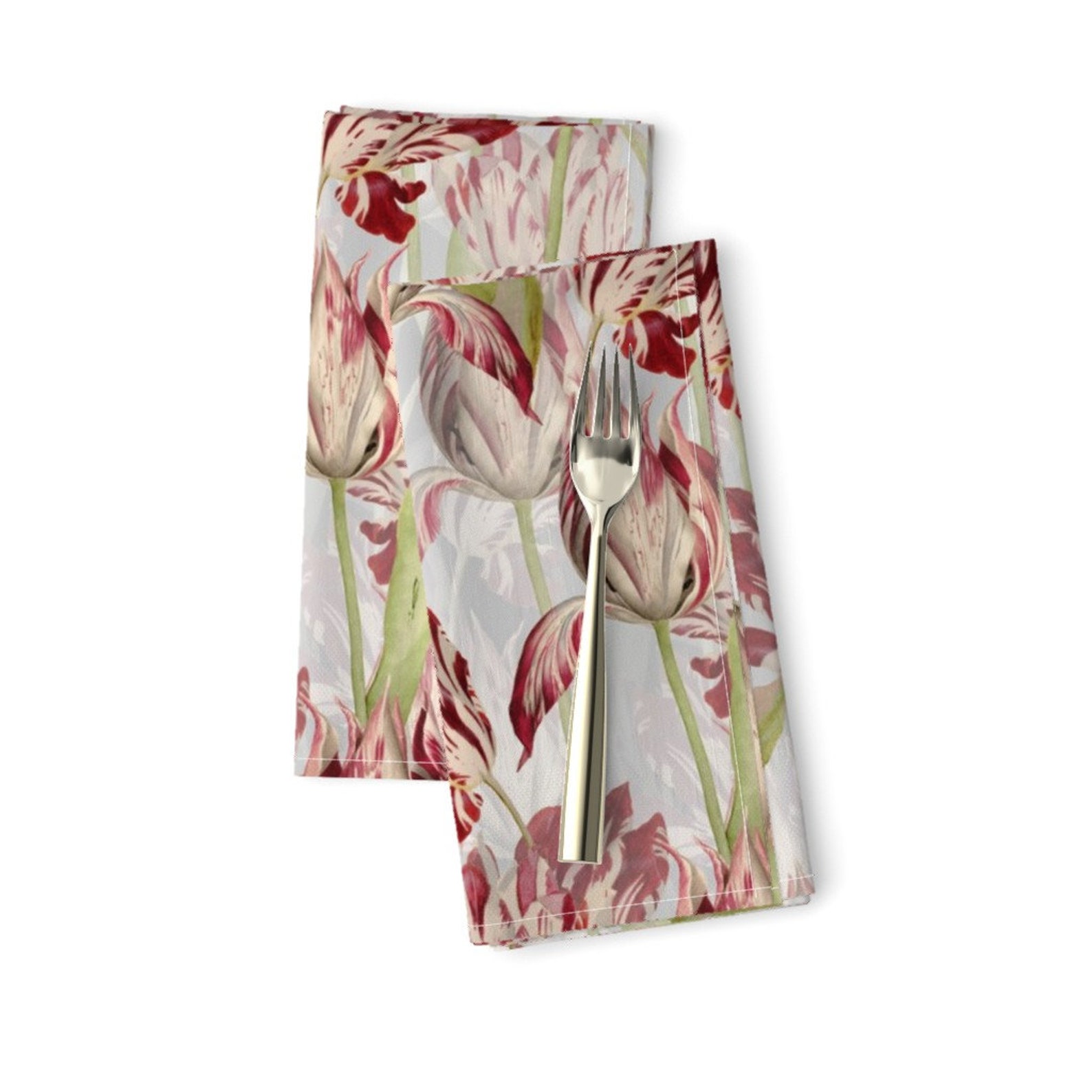 Victorian Dinner Napkins set of 2 Dutch Tulips by Utart Etsy