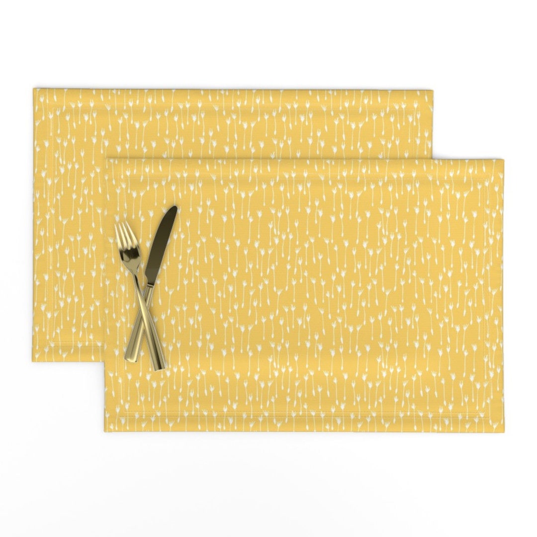 Yellow Placemats set of 2 Dandelion Seeds by Lburleighdesigns Nature