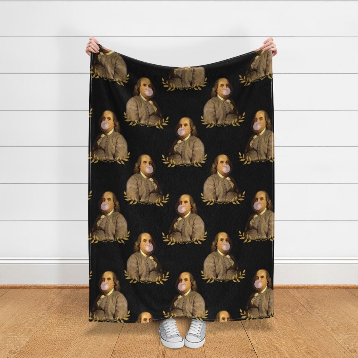 Ben Franklin Throw Blanket Benji Chewing Gum by Rebelmod Etsy