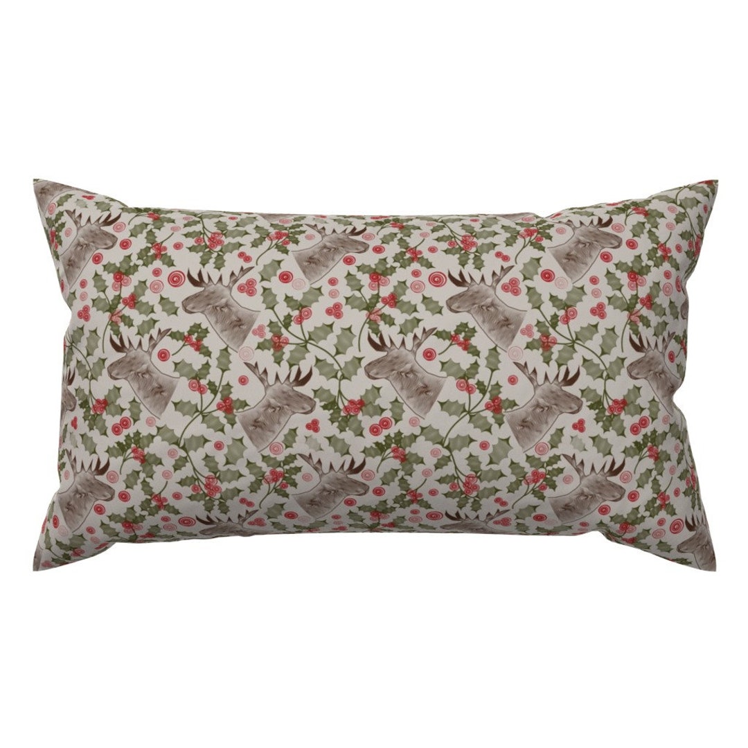 Watercolor Christmas Accent Pillow Christmas Moose by Sheryleighrea