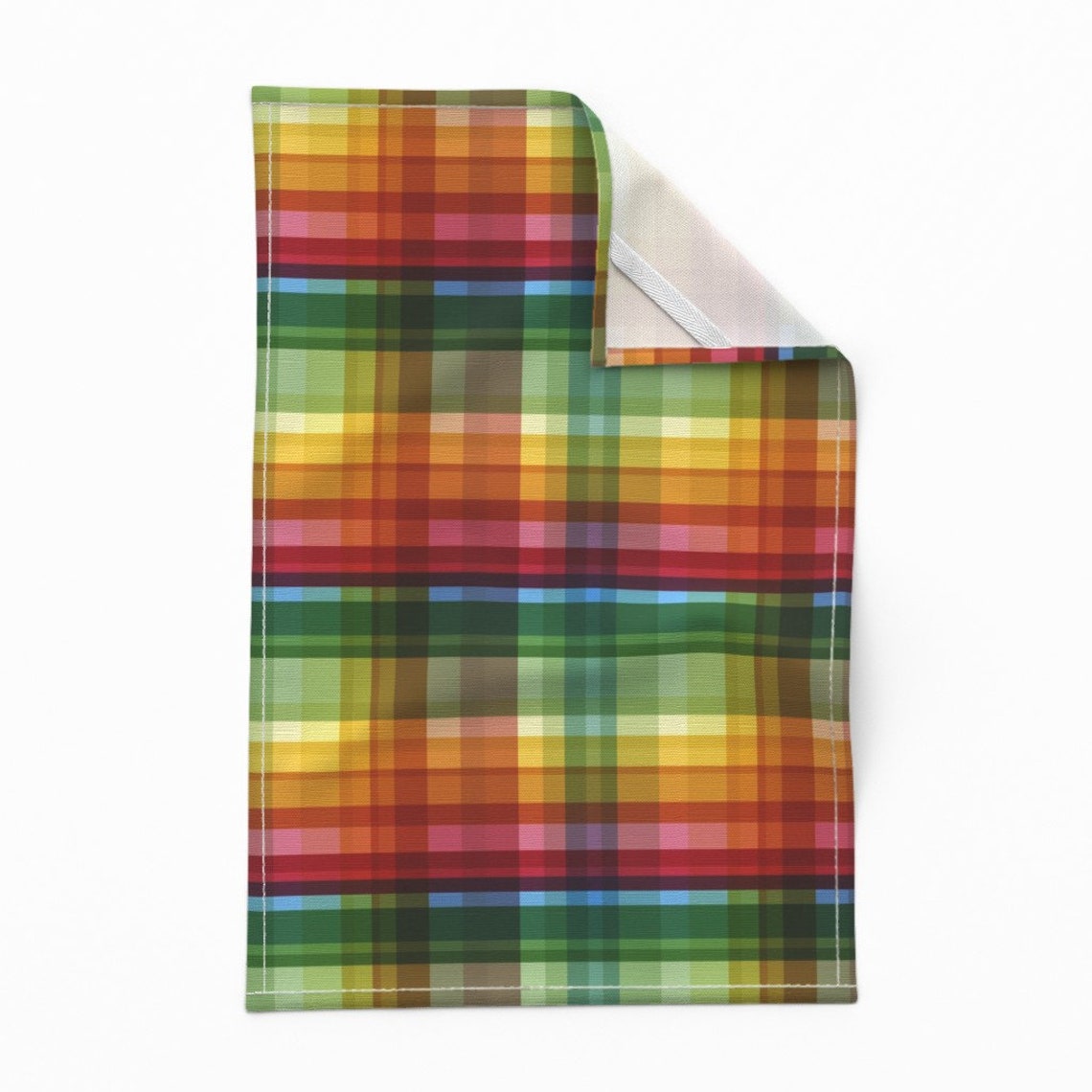 Pride Rainbow Tea Towels set of 2 Gingham Rainbow Check by Etsy