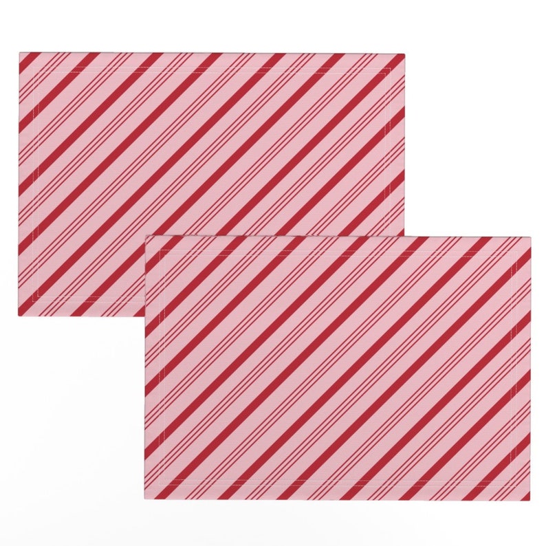 Christmas Placemats set of 2 Candy Cane Stripes by Etsy