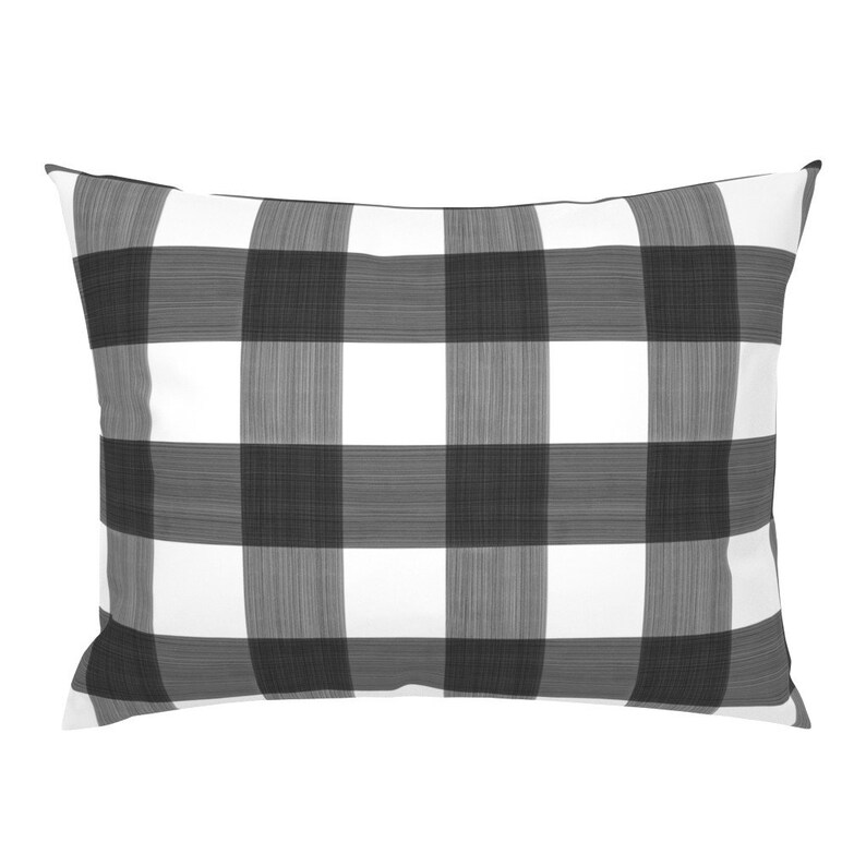 Gingham Pillow Sham Black 3 Buffalo Plaid by Etsy