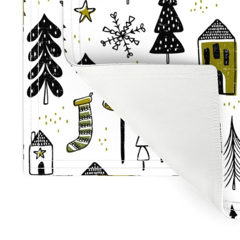 Winter Placemats set of 2 Wonderland Christmas White by Etsy
