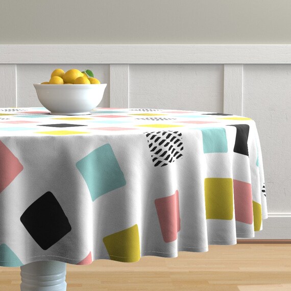 Mod Dots Modern Circles Round Yellow Cotton Dinner Napkins by Roostery Set of 2