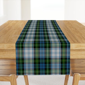 Tartan Table Runner - Campbell Dress Tartan by thinlinetextiles - Blue Green Plaid Plaid Scotland Cotton Sateen Table Runner by Spoonflower