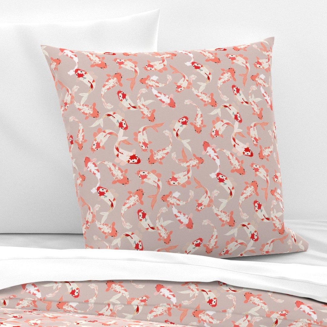 Japanese Koi Fish Pillow Sham Koi Fish Pond Pastel by - Etsy