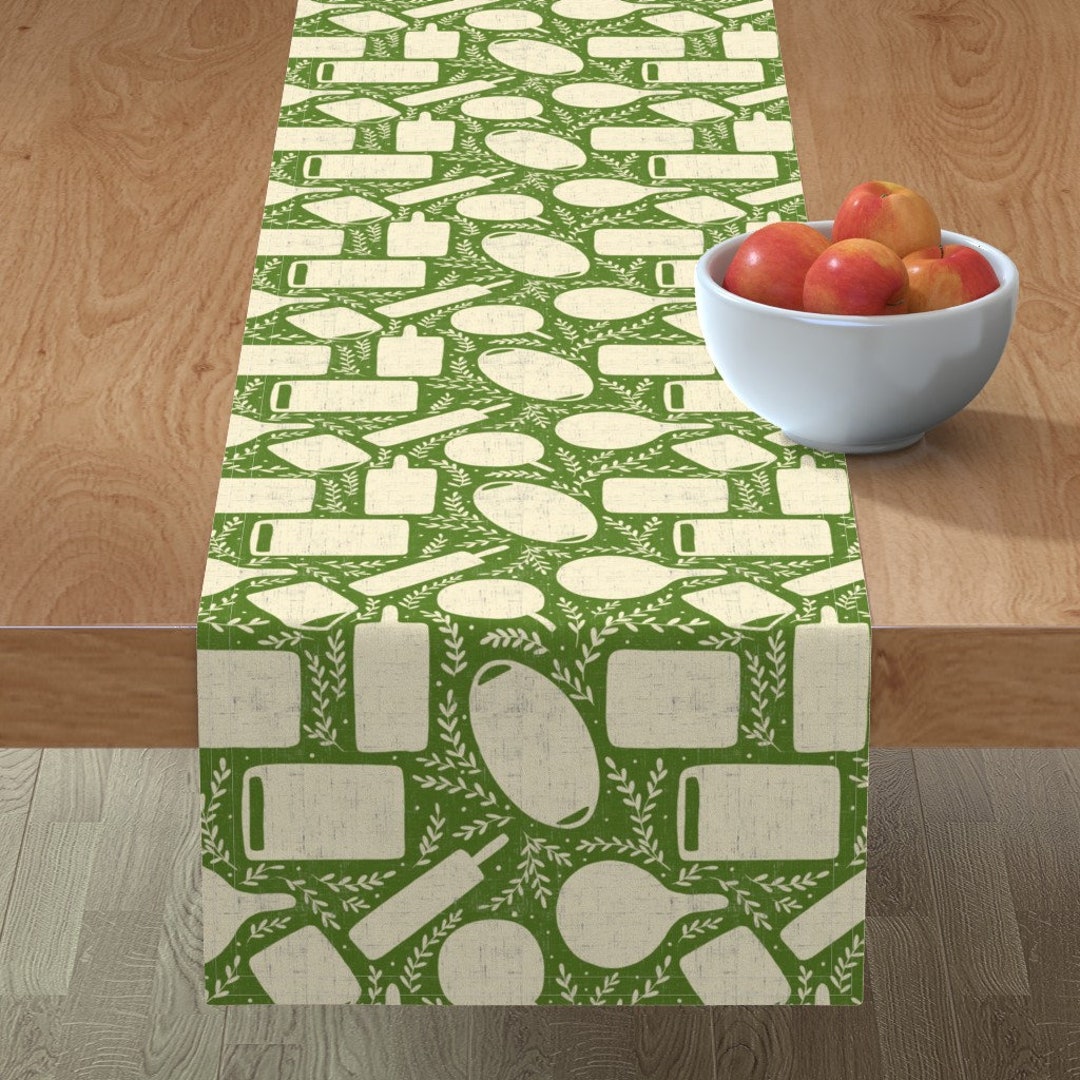 Green Kitchen Table Runner Cutting Boards by Scarlet_soleil Etsy
