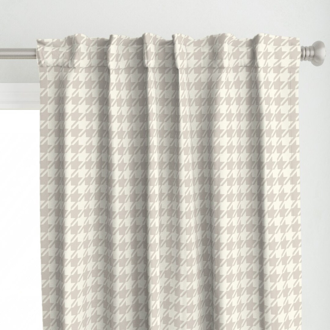 Houndstooth Curtain Panel Houndstooth by Fernlesliestudio Etsy
