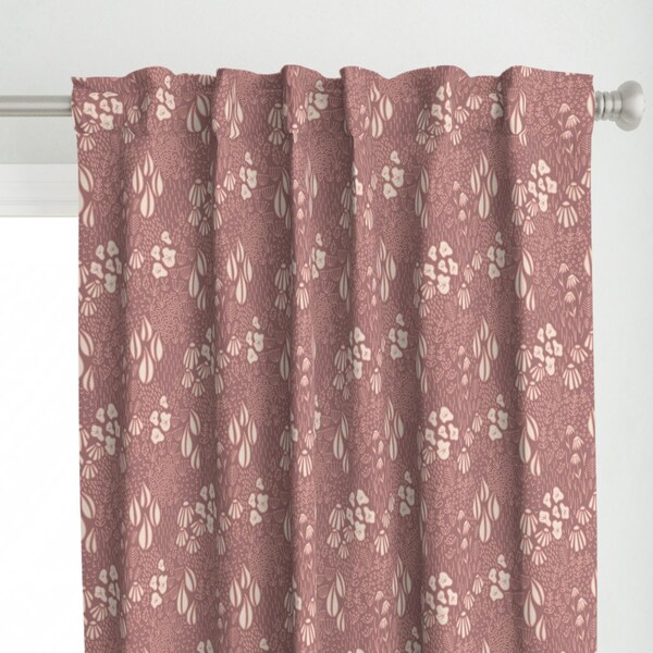 Blush Floral Curtains Etsy