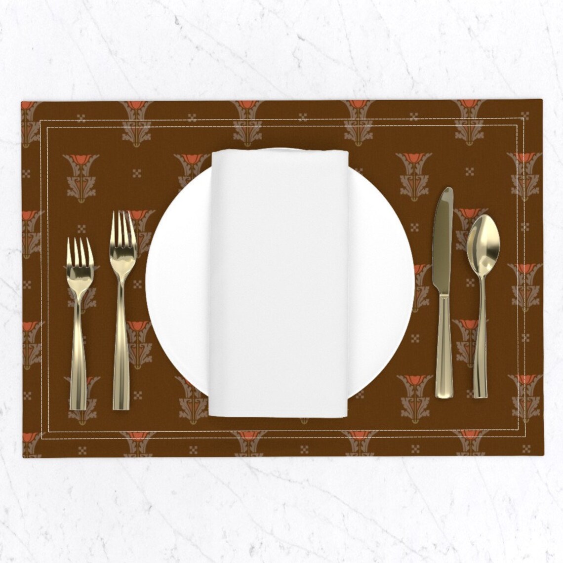 Victorian Inspired Placemats set of 2 Poppies Bronze by Etsy