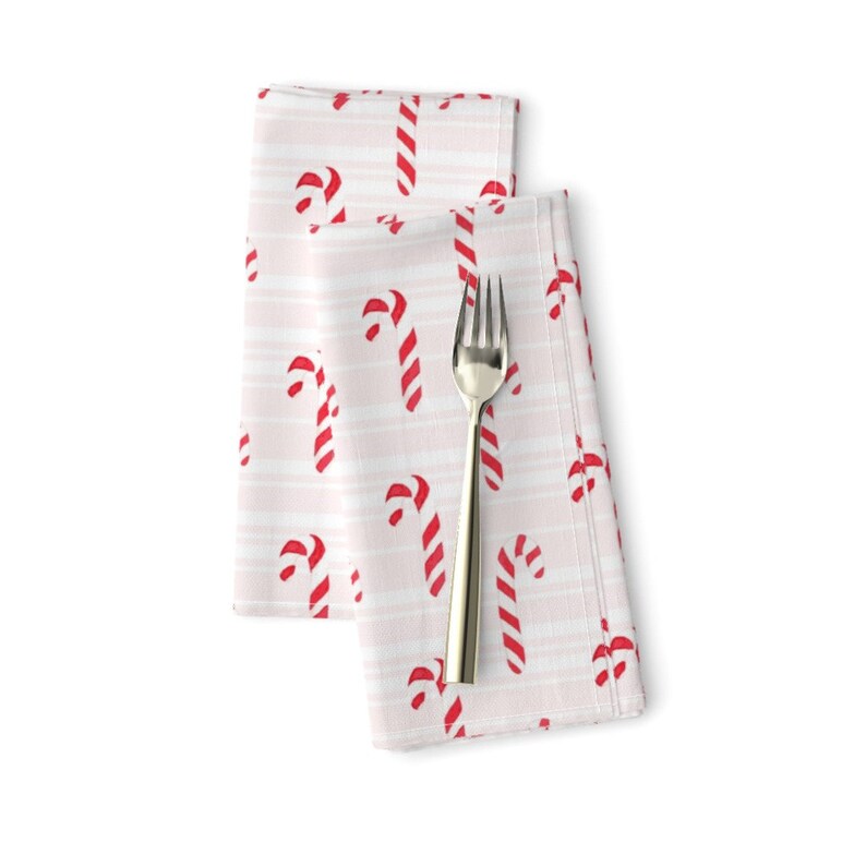 Christmas Candy Cane Dinner Napkins Set of 2 Candy Cane Etsy