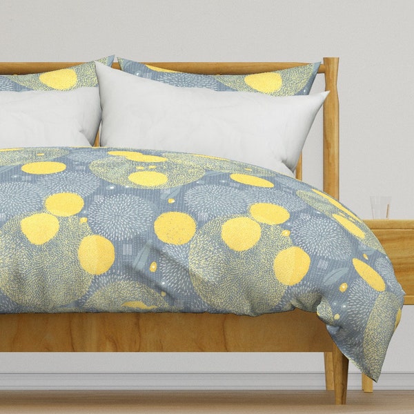 Spring Flowers Bedding - Alliums by friztin - Fresh Botanical Bold Modern Floral Cotton Sateen Duvet Cover OR Pillow Shams by Spoonflower