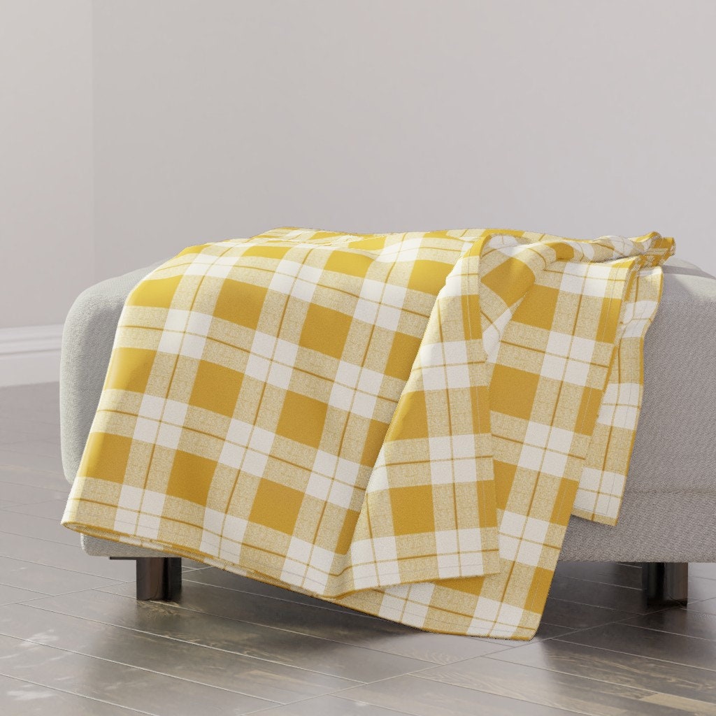 Yellow check throw best sale