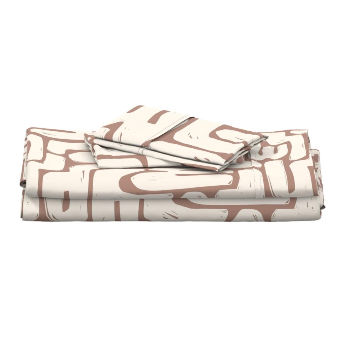 Abstract Sheet Set Earth Tone Abstract Sheets - Minimal Maze by Kristyndorsdesign ...
