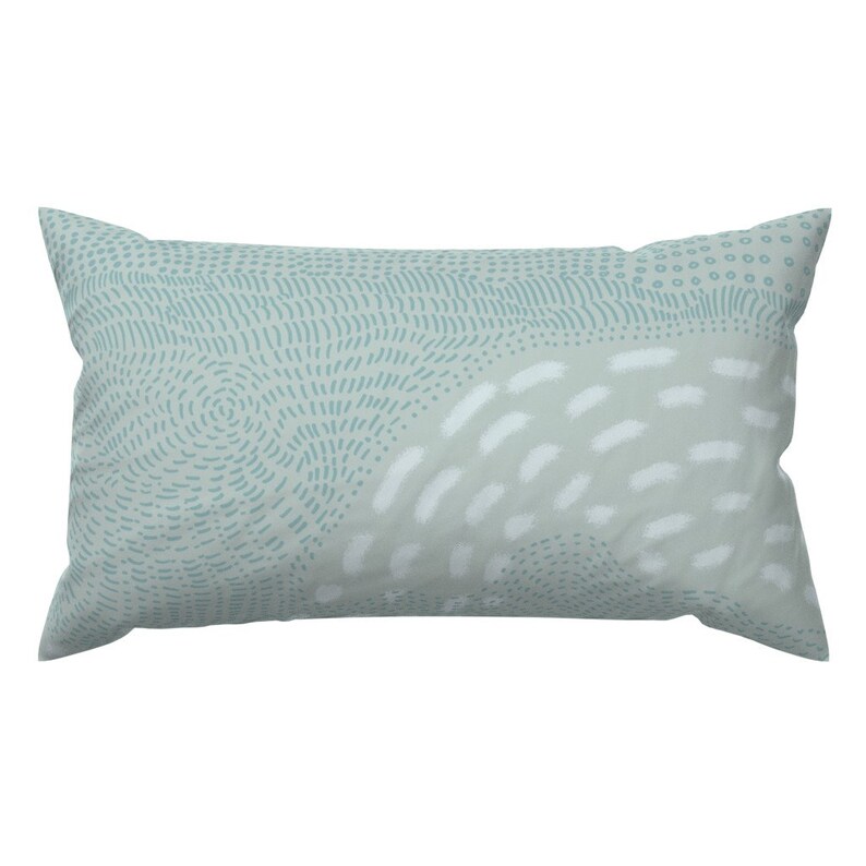 Starling Wilderness Bedding Teal Rectangle Lumbar Throw Pillow by Spoonflower Murmuration Accent Pillow Serene Retreat by gartmanstudio
