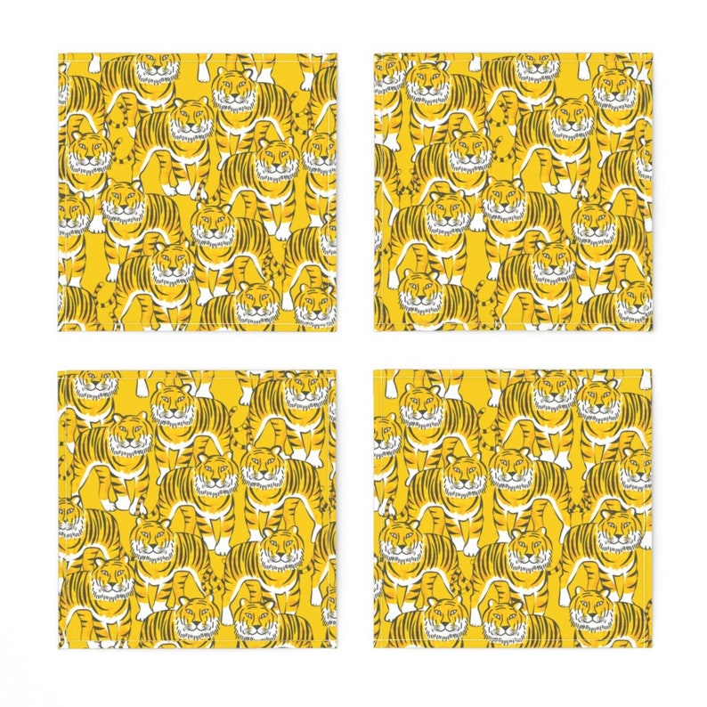 Download Linens Kitchen & Dining Set of 4 Wild Jungle Print Cat ...