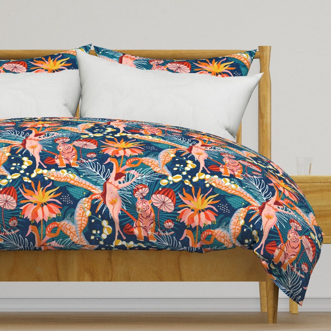 Maximalist Duvet Cover Tropical Blossom Dance by - Etsy