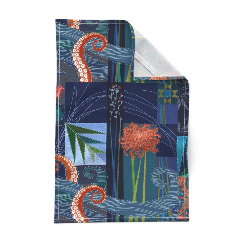 Japanese Motifs Tea Towels set of 2 Japanese Nature Etsy UK