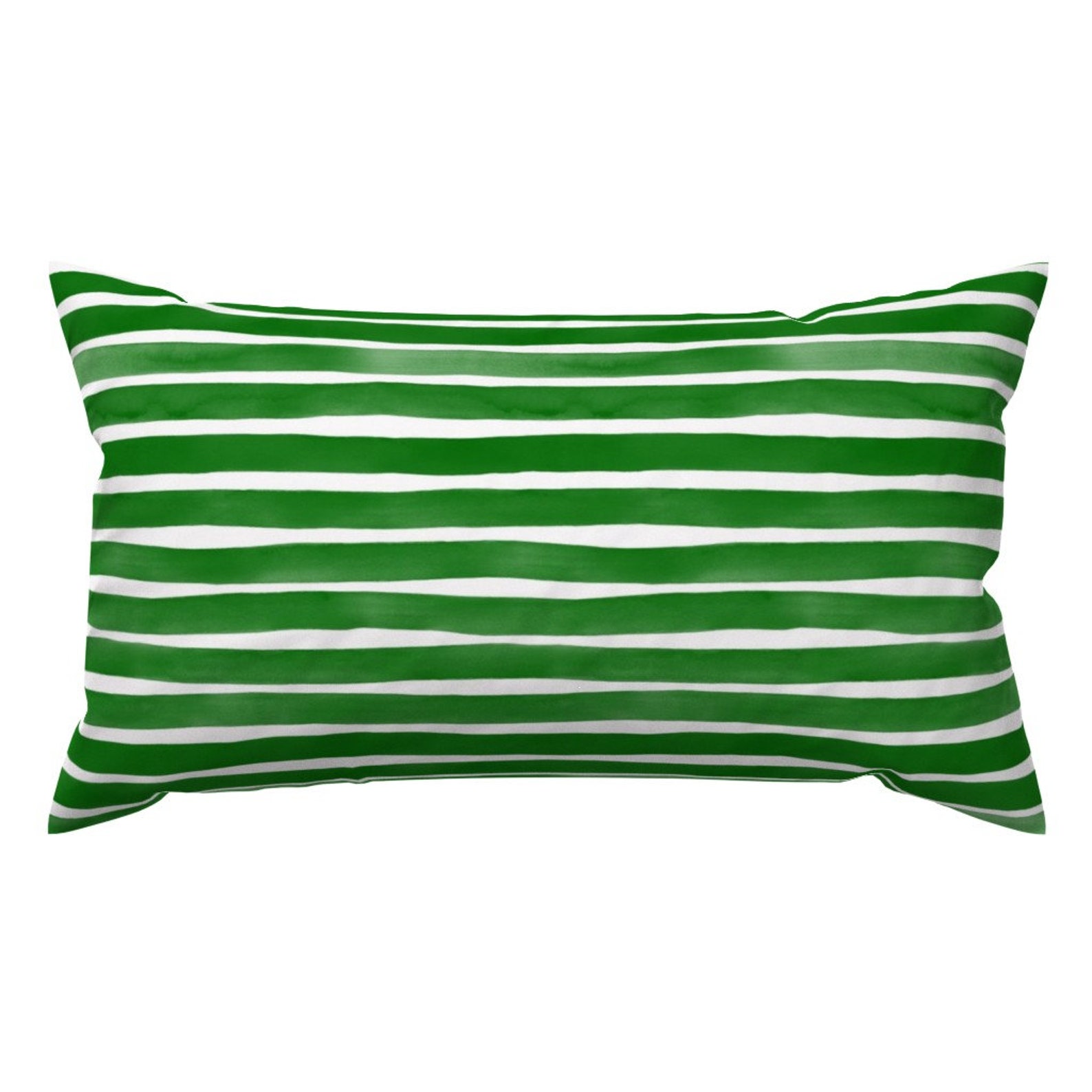 Green Accent Pillow Watercolor Stripes Zucchini by Friztin Etsy