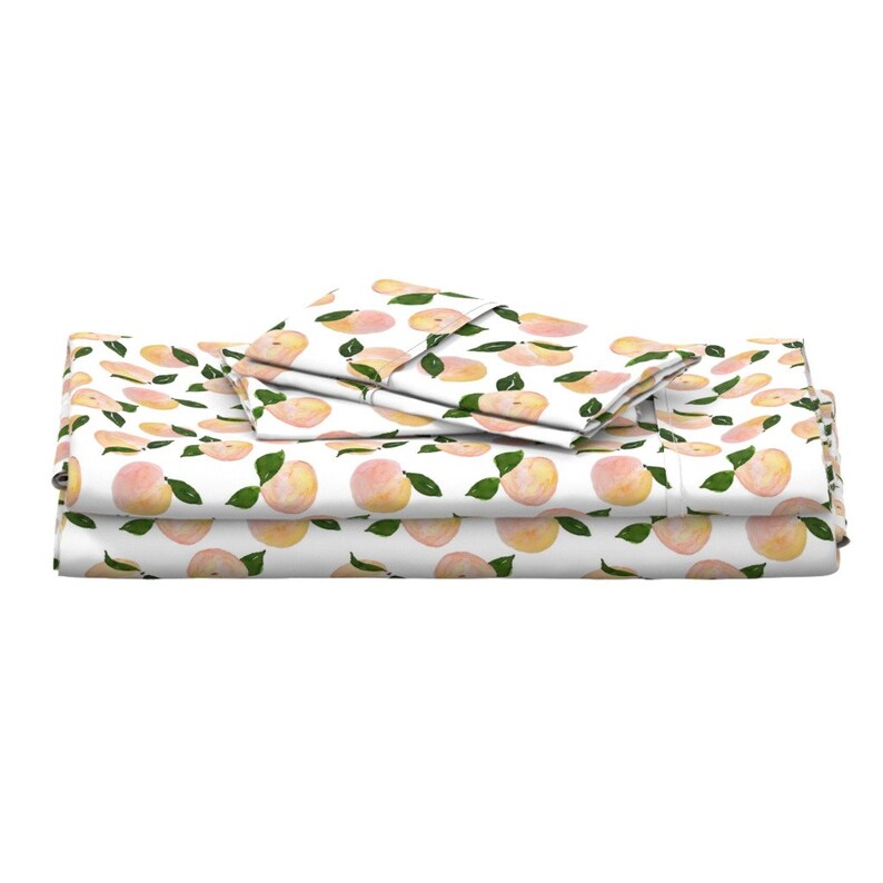Watercolor Peaches Sheets 8 Peaches by Shopcabin Etsy