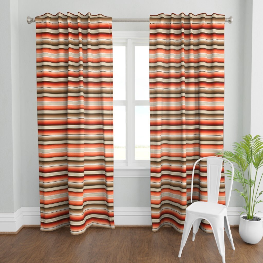 Exceptional quality. Orange Striped Printed 100% Cotton Designer Curtain Fabric Exceptional quality. Orange Striped Printed 100% Cotton Designer Curtain Fabric